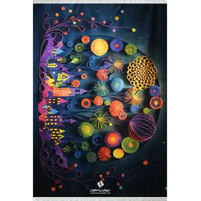 فرش-ماشینی-کودک-طرح-گل-و-خانه-کد-25KM0010-خاکستری-700-شانه-1